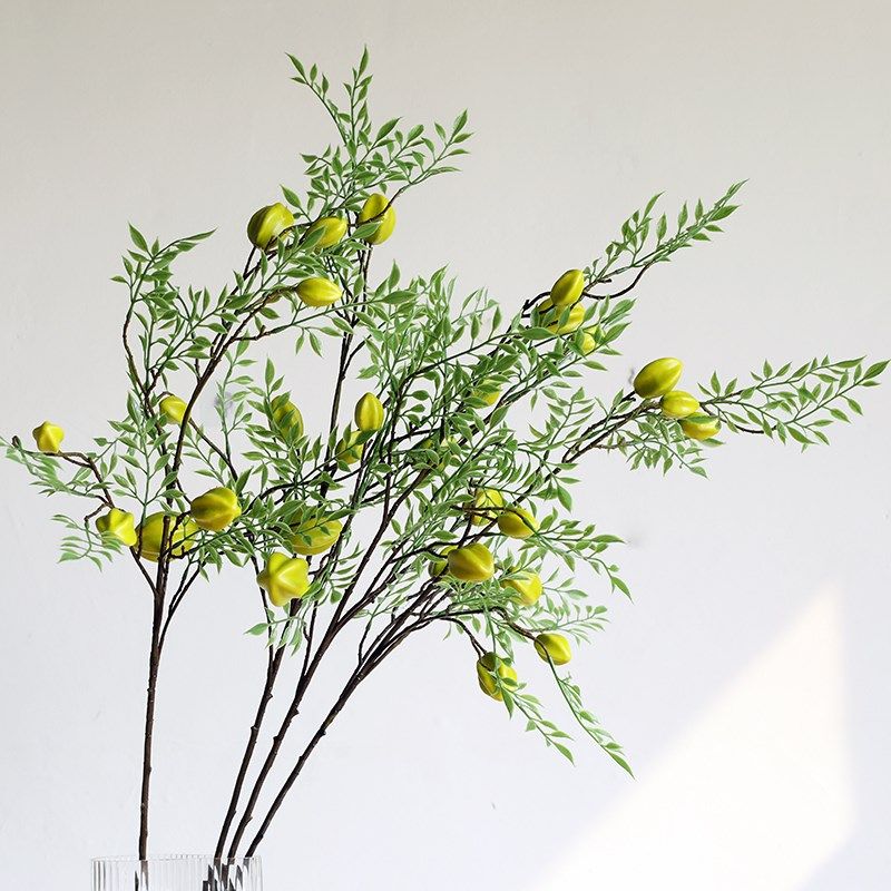 仿真杨桃枝仿真假仿真果子枝室内软装艺中式现代
