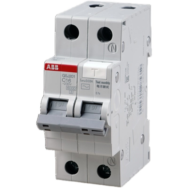 ABB漏电保护器带空气开关GSJ断路器2p空开220v三相漏保32A家用63A