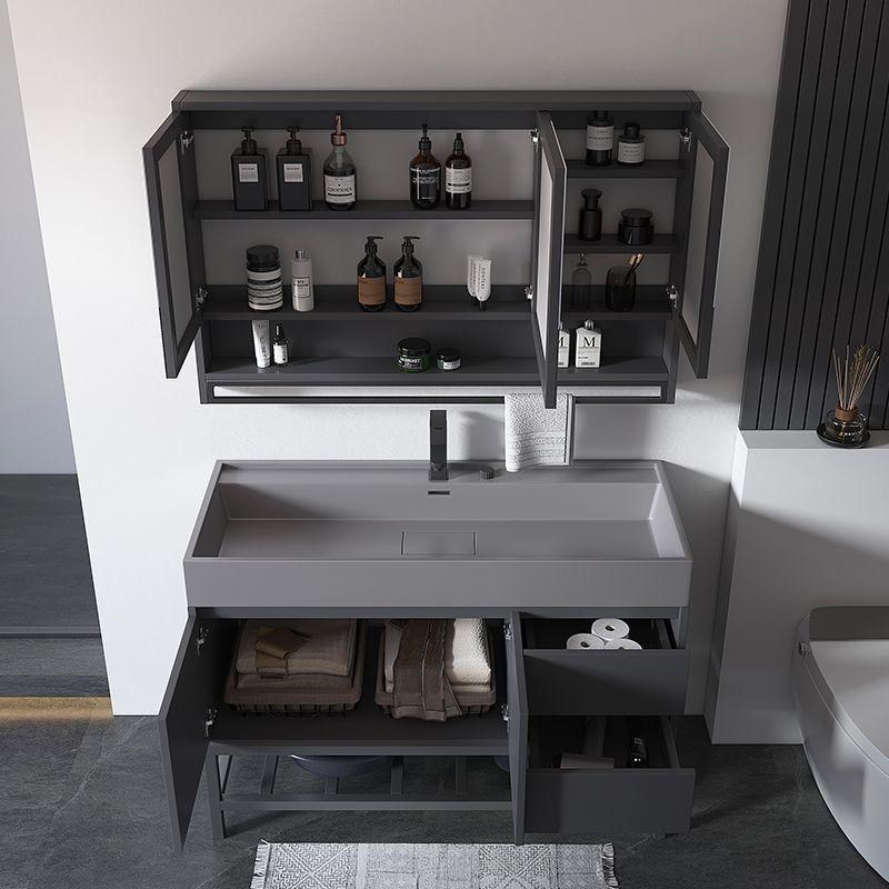 实木浴室柜纳米岩石一体洗手洗脸盆柜组合现代简约卫生间洗漱台