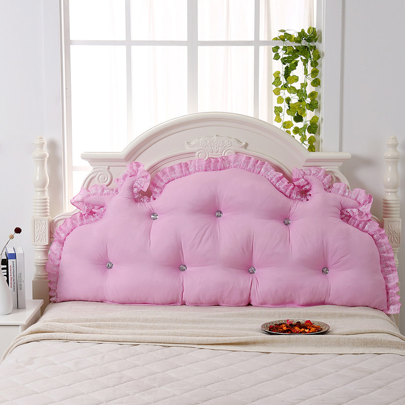 韩式田园公床头大靠背纯色毛绒软包人靠垫床上靠枕含芯拆洗