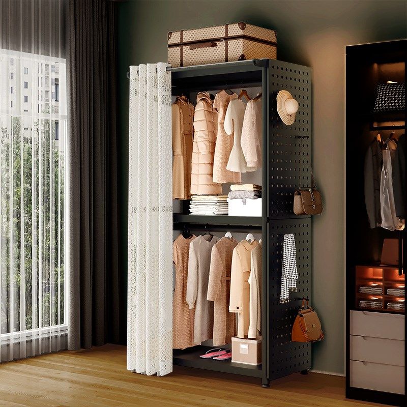 洞洞板货架衣柜家用卧室出租房衣帽架收纳简易落地金属角钢衣架,收纳整理,衣物收纳柜/简易衣橱,淘宝优惠券,粉丝福利购,淘宝优惠卷
