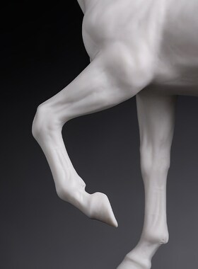 中国白陶瓷马到成功摆件蔡国海大师雕塑艺术品摆件办公室摆设礼品