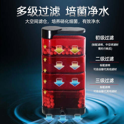 NO1乌龟低水位过滤器底吸抽水泵小型鱼龟缸静音上过滤滴流盒净水