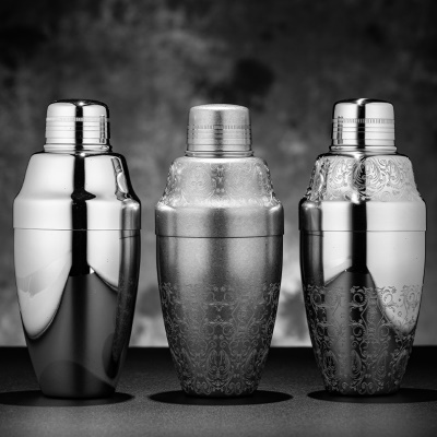 经典款三段式摇酒壶 专业调酒师调酒器 酒吧复古美式雪克壶shaker