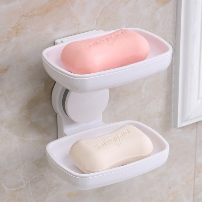 吸盘新款纯色皂盒创意壁挂式免打孔浴室皂盒洗澡放香皂沥水架子