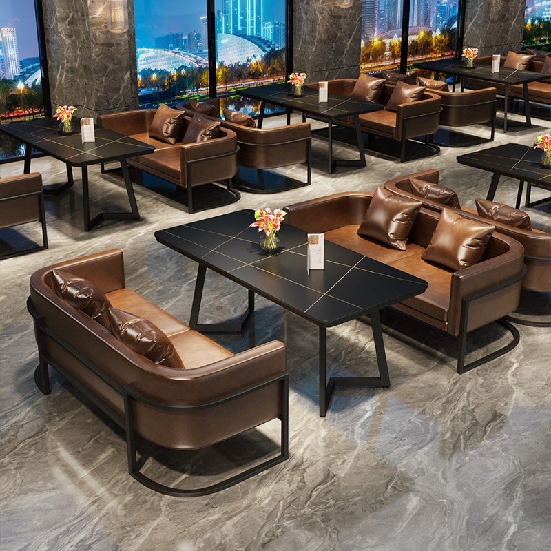 复古工业风酒馆酒吧清吧卡座沙发咖啡厅J烧烤店商用西餐厅桌椅组