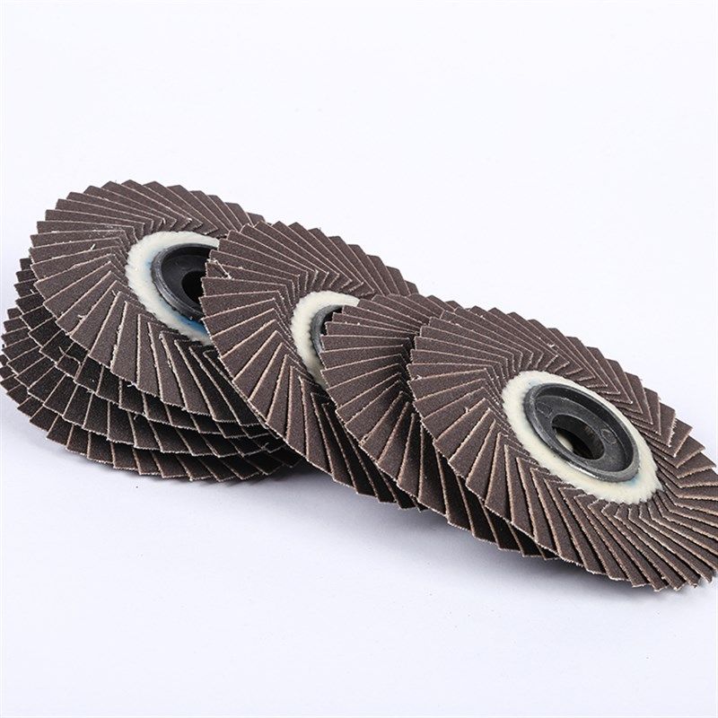 韩式花页百叶轮100型百叶片平面砂布飞碟轮磨碟薄款不锈钢抛光轮