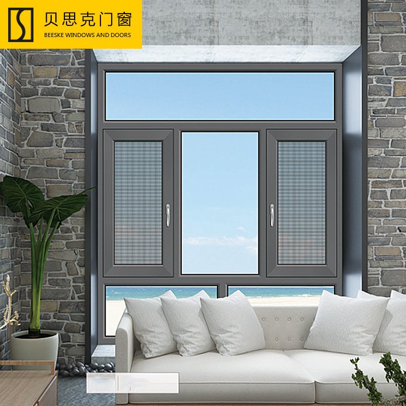 断桥铝平开窗隔音防盗阳台防护客厅隔热防尘铝门窗节能铝合金窗