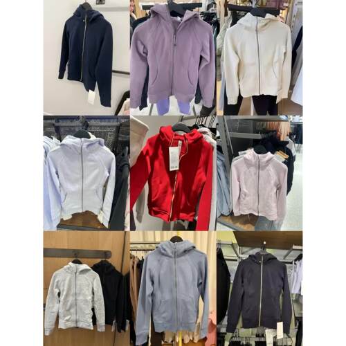 正品代购lululemon Scuba系列休闲薄绒修身全拉链连帽卫衣外套女