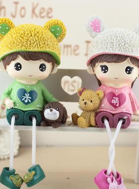 中秋国庆节礼物网红家居桌面小摆件客厅酒柜房间装饰呆萌吊脚娃娃