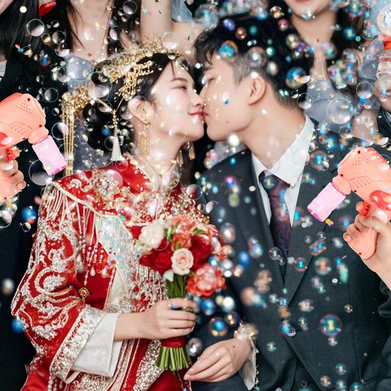 婚礼专用泡泡机结婚手持礼花枪炮彩带花瓣婚庆氛围感拍照道具户外