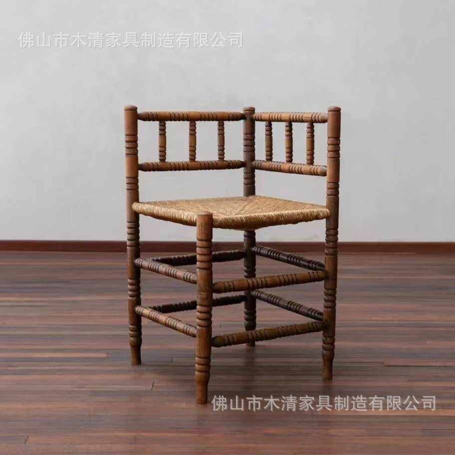 Bobbin转角椅\法式复古中古风白蜡木实木单人椅