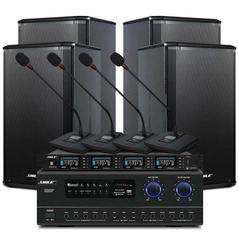 狮乐 （SHILE）AV108+BX108+SH27会议室音响功放套装全套设备系统