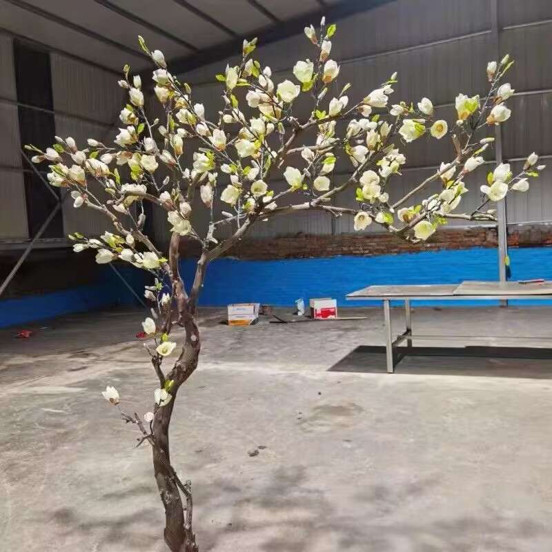 仿真玉兰花树人造假树造型树酒店商场装饰落地摆件花艺橱窗装饰