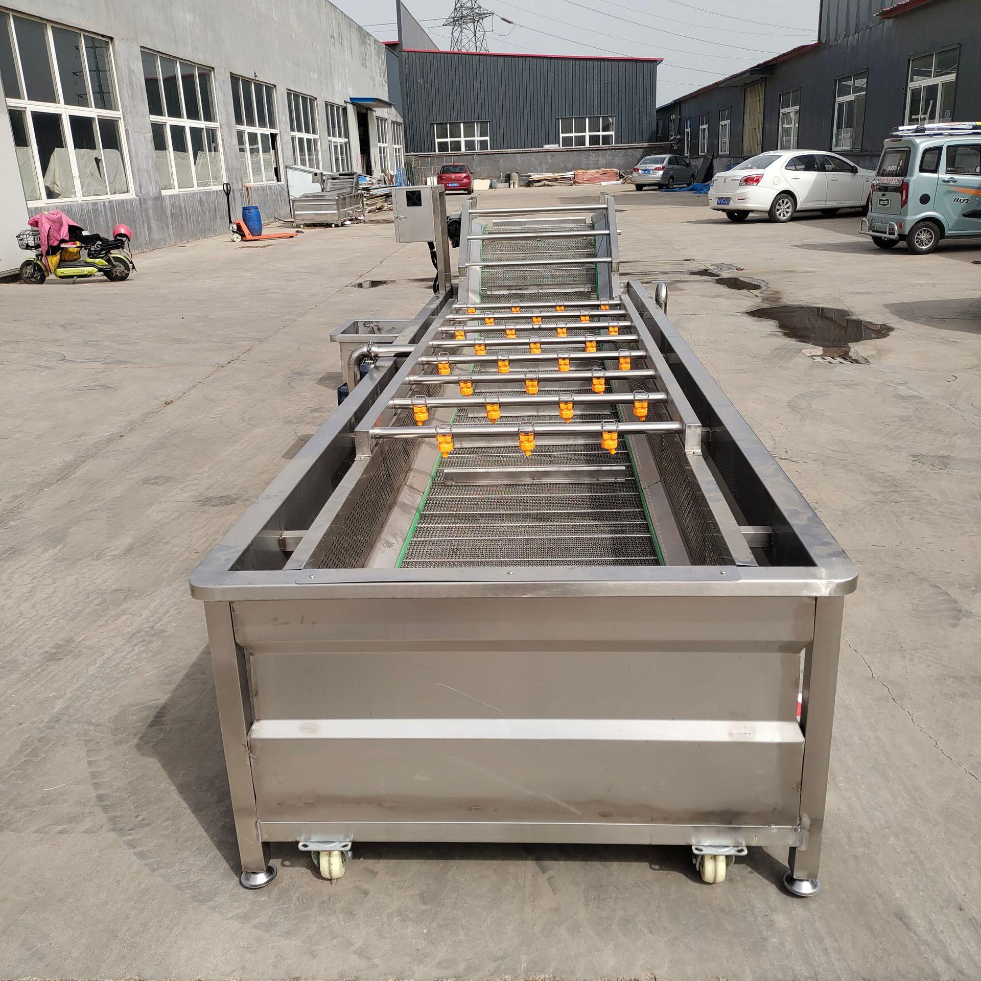 全自动车厘子气泡清洗机花生米高压喷淋气泡清洗机大姜去泥清洗机