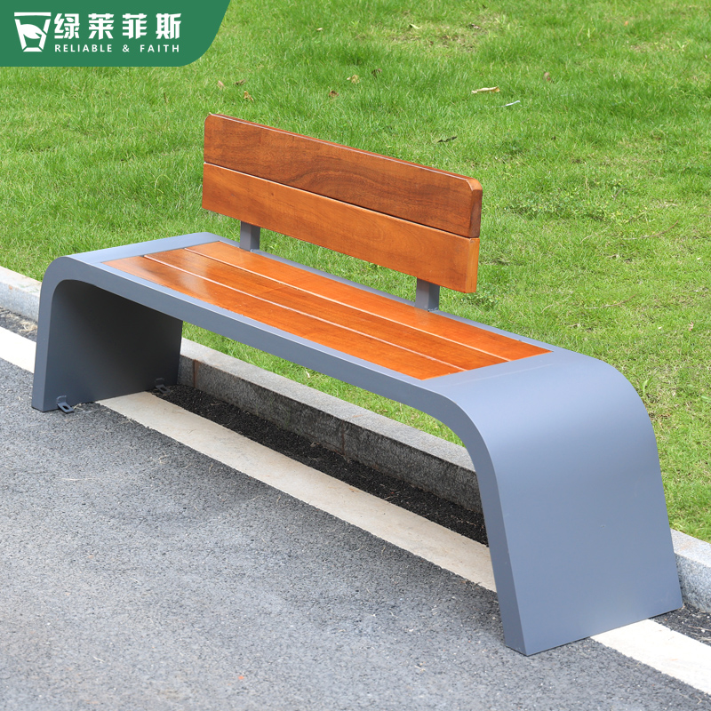 公园椅户外长椅菠萝格铁艺靠背椅室外广场休闲椅子露天双人长凳子