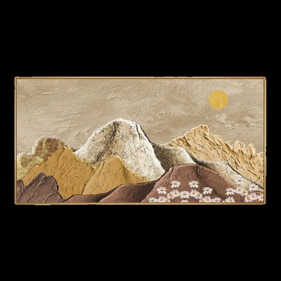 小清新客厅装饰画背有靠山沙发背景墙挂画奶油风绿植两联壁画小众