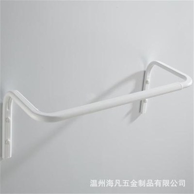 阳台单杆晾衣杆可伸缩壁挂晒衣杆加厚欧式加粗挂衣杆固定白色家用