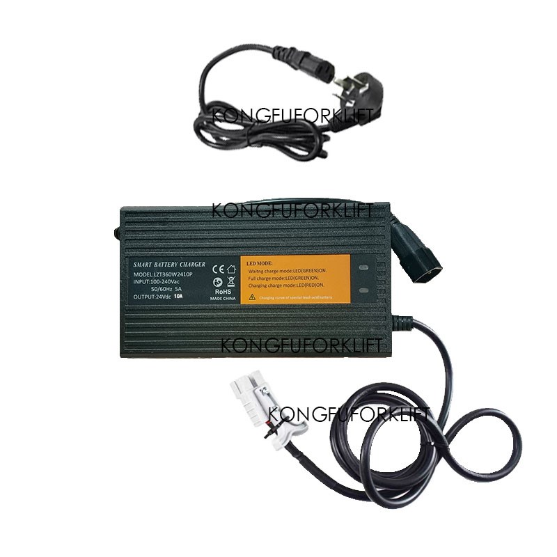 24V10A铅酸充电器安德森50A灰色红色F插头48V3A锂电搬运堆高车充