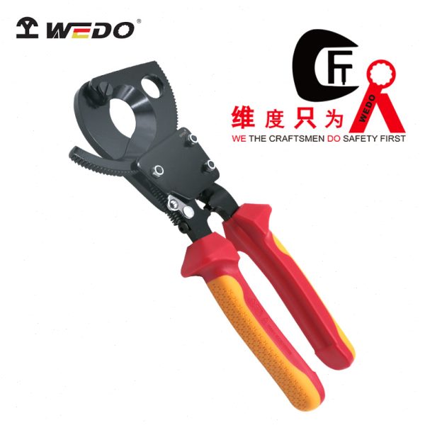 WEDO维度双色注塑绝缘棘轮电缆剪绝缘耐压手动电缆剪轻型剪线缆钳