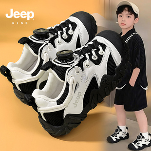 jeep童鞋男童春季轻便防滑儿童运动鞋网面透气帅气小学生阿甘潮鞋
