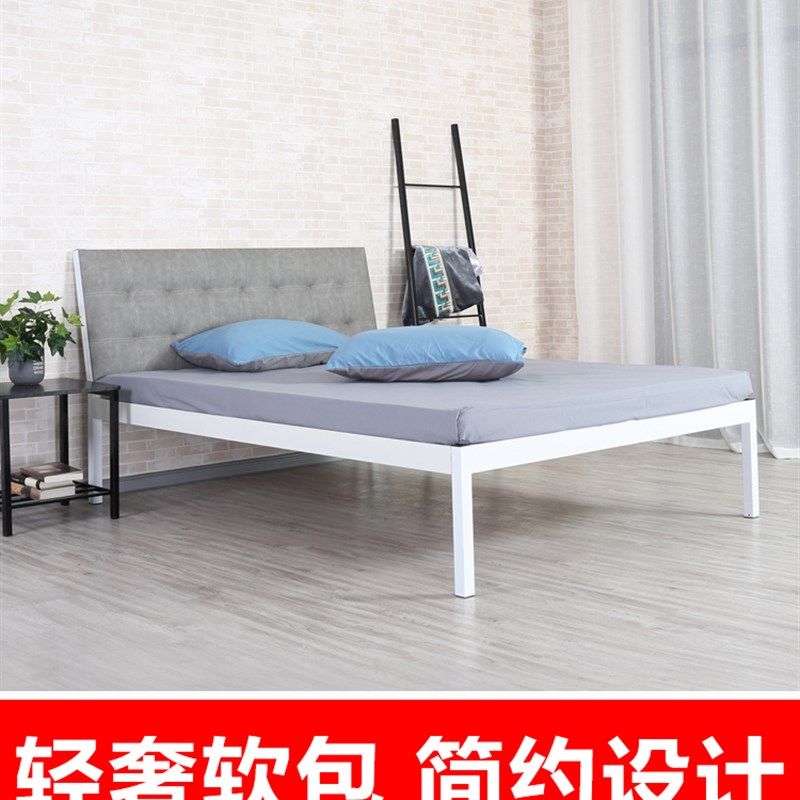 欧式软床双人床单人床简约铁艺床铁架床1.5米1.8米公主床儿童铁床