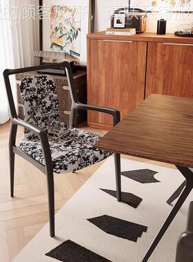 法式手复古实白蜡木餐椅计师款单椅中古风艺设术靠背扶木89702椅