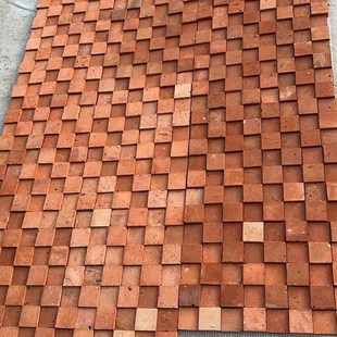 背景墙红砖墙砖马赛艺术砖凹凸红砖片外墙砖切片背网格小红砖片