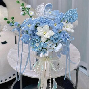 扭扭棒束抱抱桶手工i材料包编织玫瑰郁金束情节送女朋友