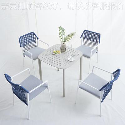 欧户外休闲酒店室内编织桌椅 墅DFY-1049室庭外院织带椅子家北具