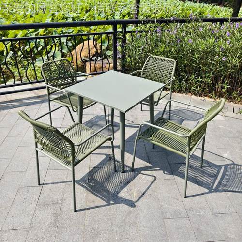 定制天520室外桌椅院花园简约藤编椅庭奶茶店外摆桌水椅商用露防