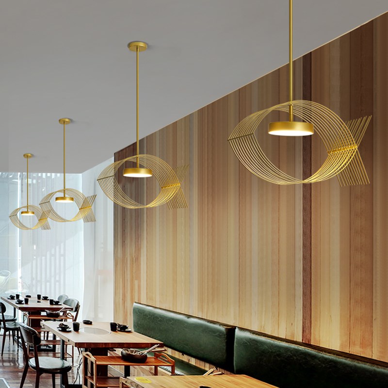 定制餐厅鱼吊灯个性创意店铺商用灯重庆火锅店烤鱼店石锅鱼吊灯