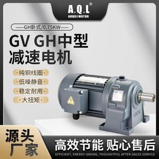 0.75KW純銅線圈廠家直發 奧奇力GVGH中型減速電機GH臥式