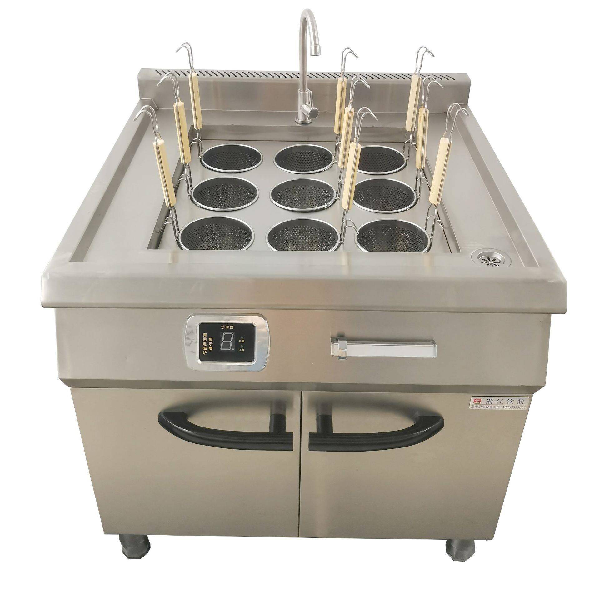商用九孔电磁煮面炉电热煮面机九眼汤面烫菜烫粉煮锅厂家