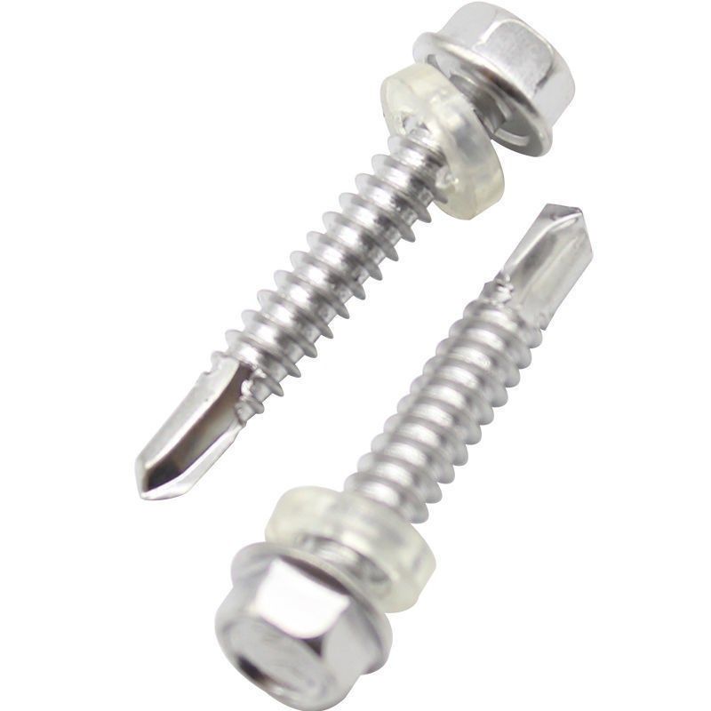 M4.8M5e.5M6.3 410不锈钢外六角钻尾螺钉镙丝自攻自钻螺丝钉带帽