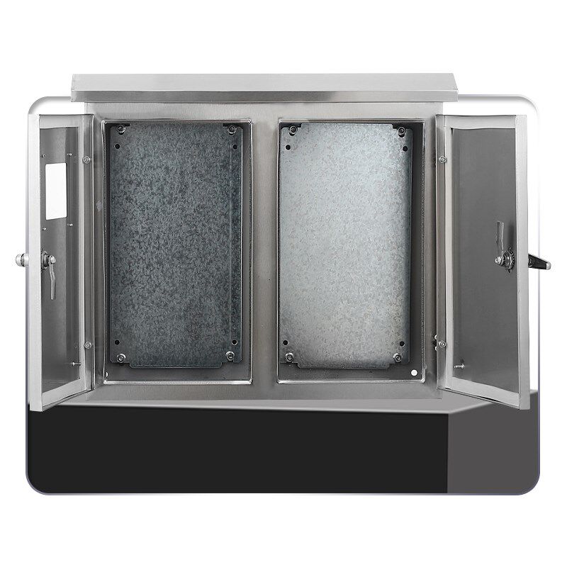 户外304不锈钢左右双开门配x电箱单相三相电表室外防雨计量控制箱