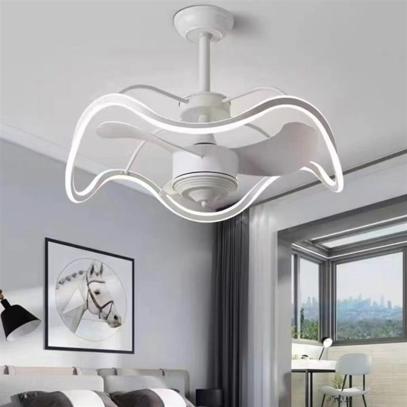 北欧创意餐厅风扇灯大风力卧室书房吊扇灯202N4新款一体电风扇吊