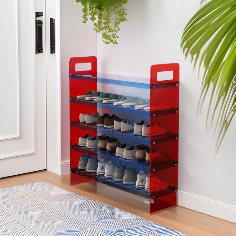 轻奢简约家用鞋架子卧室奶油简易门口实木鞋架窄边组装鞋柜置物架