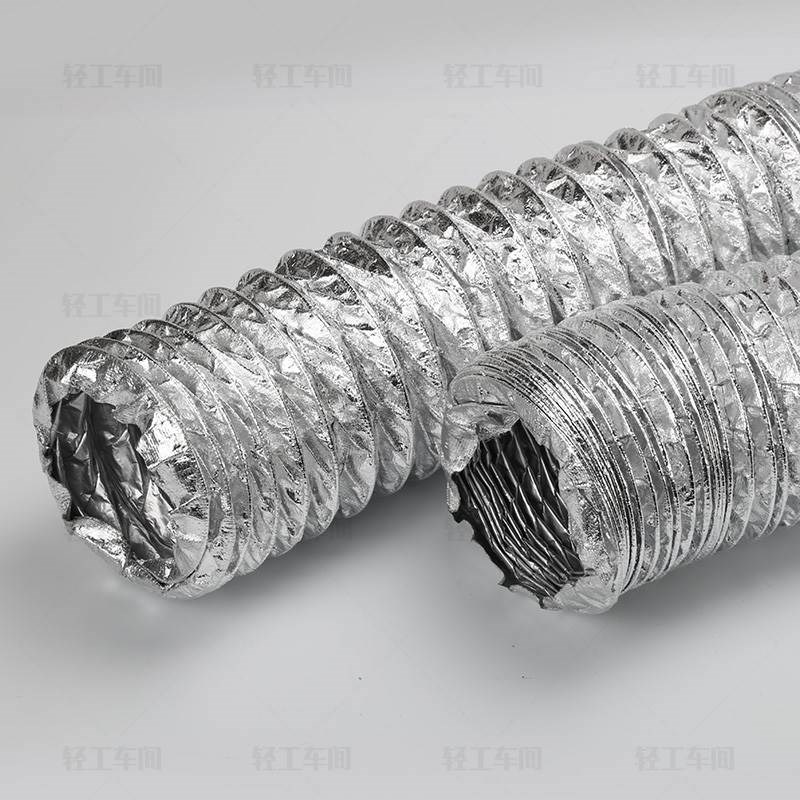 铝箔玻纤布管 银色耐高温加厚纤维布排气抽风钢丝伸缩软管复合管