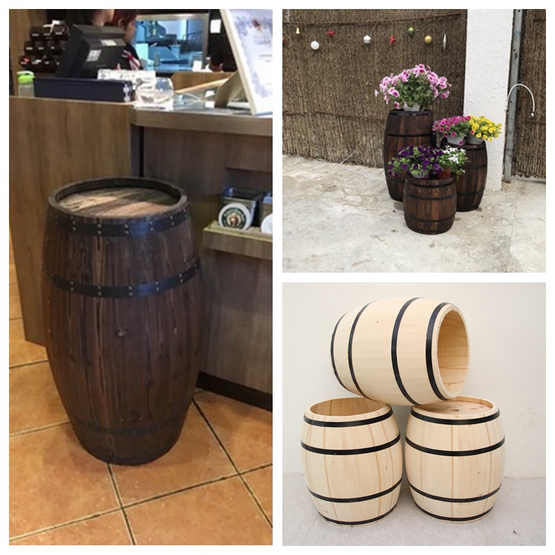 橡木酒桶装饰木制质啤酒红酒桶酒吧实木酒桶摆件展会婚庆道具摆设
