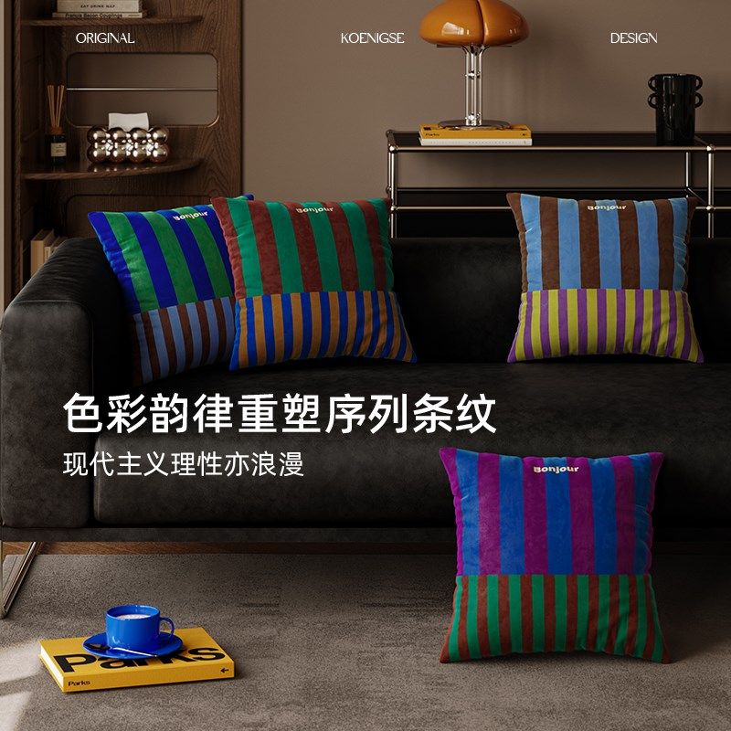 柯布印象中古风客厅沙发抱枕轻奢高级感2025新款多巴胺抱枕套含芯