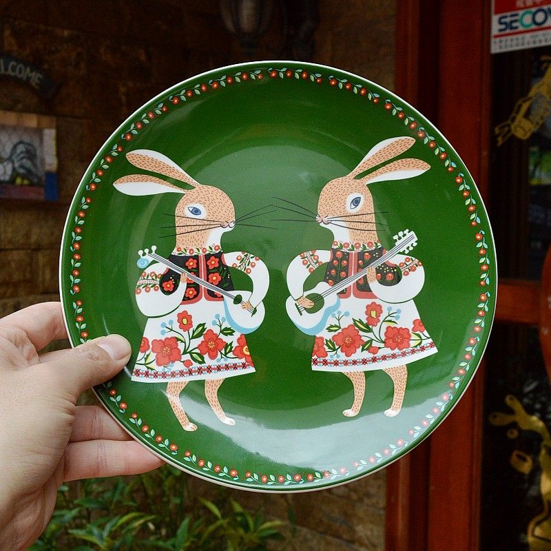 埃兰迪尔北欧乡村风格釉下彩陶瓷餐具西餐盘家用菜盘早餐点心盘子