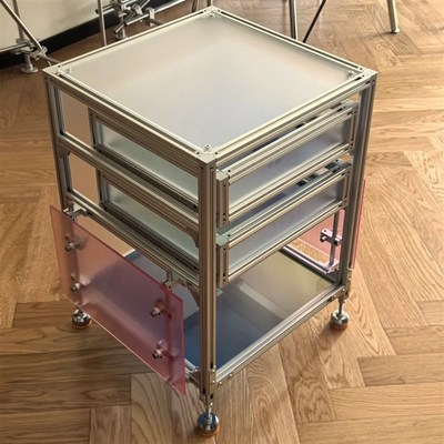定制铝挤型材料床头柜卧室家用轻奢高级感小户型矮桌子置物架展示