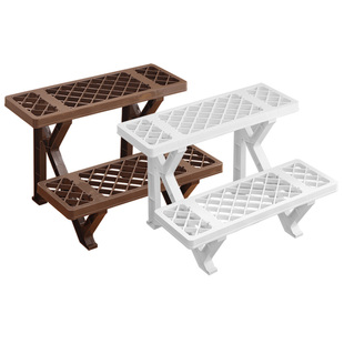 花架置物架阳台多层落地式种菜盆支架室内外台阶楼梯式塑料花盆架