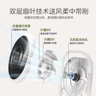 太阳公公2025新款空气循环扇家用轻音电风扇立式静音落地摇头净化