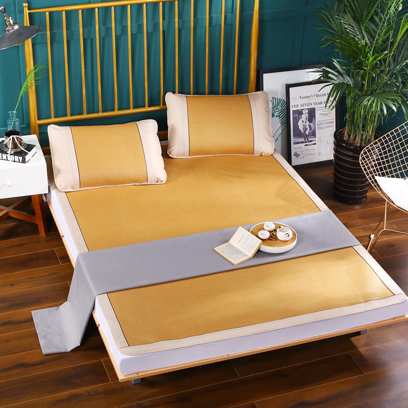 印尼藤席三件套夏季天然凉席冰丝席子1.8m床可折叠1.5米空调2双面