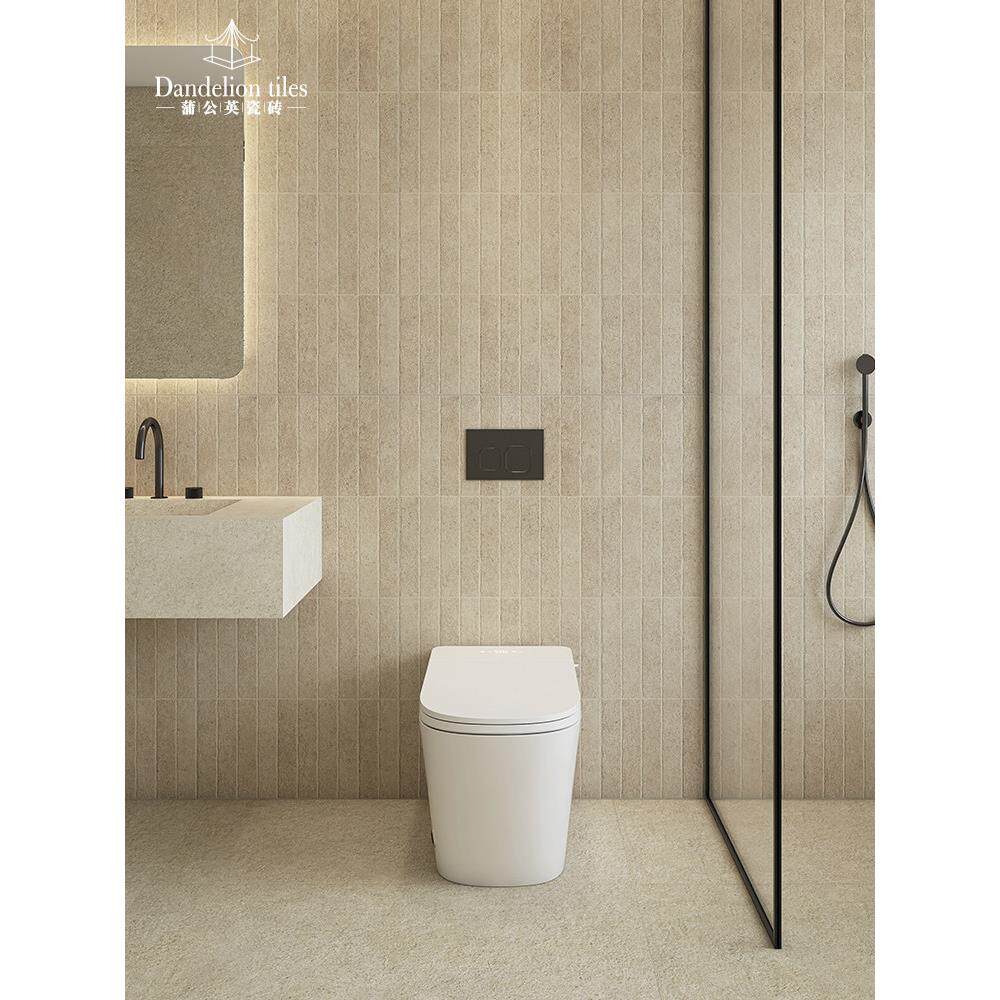 侘寂风米黄色莱姆石瓷砖厨房卫生间墙砖浴室客厅防滑地砖酒店民宿