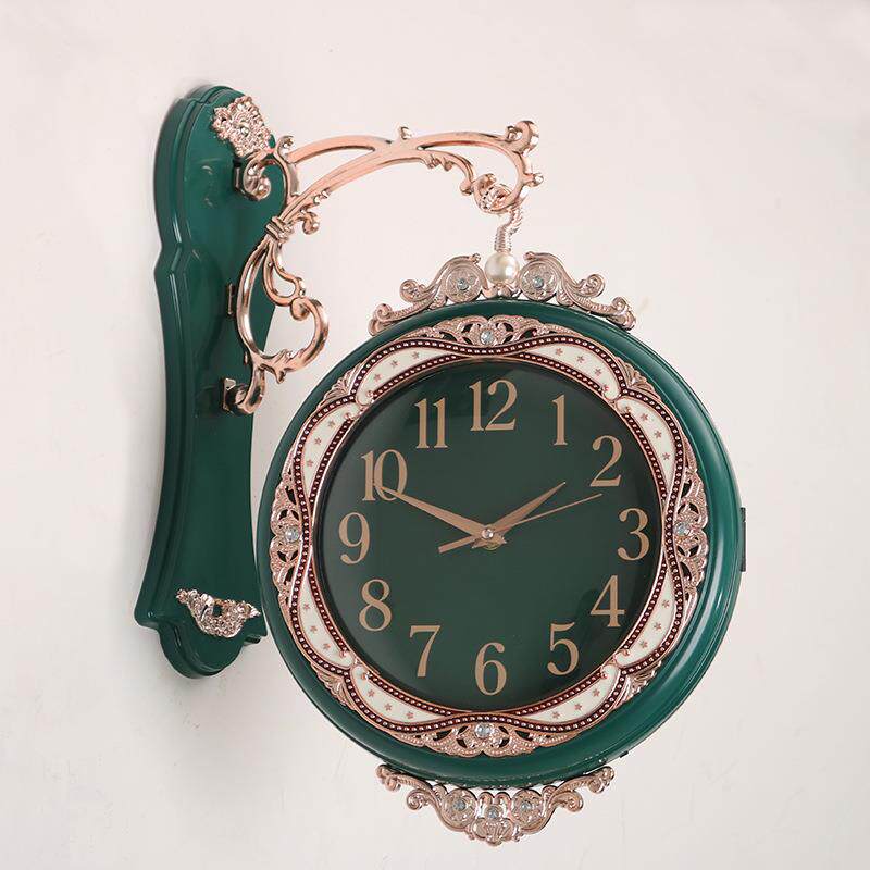 欧式古董铁钟家居创意个性化双面挂钟客厅覆古挂钟挂钟简单挂钟