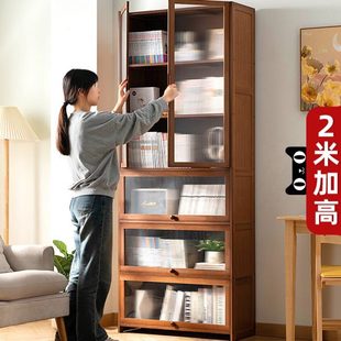 书架落地置物架书柜子家用儿童客厅简易卧室靠墙实木展示柜杂物柜