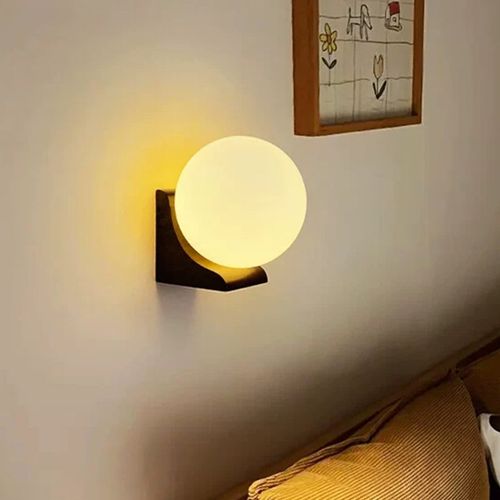 简约酒店样板房客厅背景墙卧室床头实木灯氛围灯